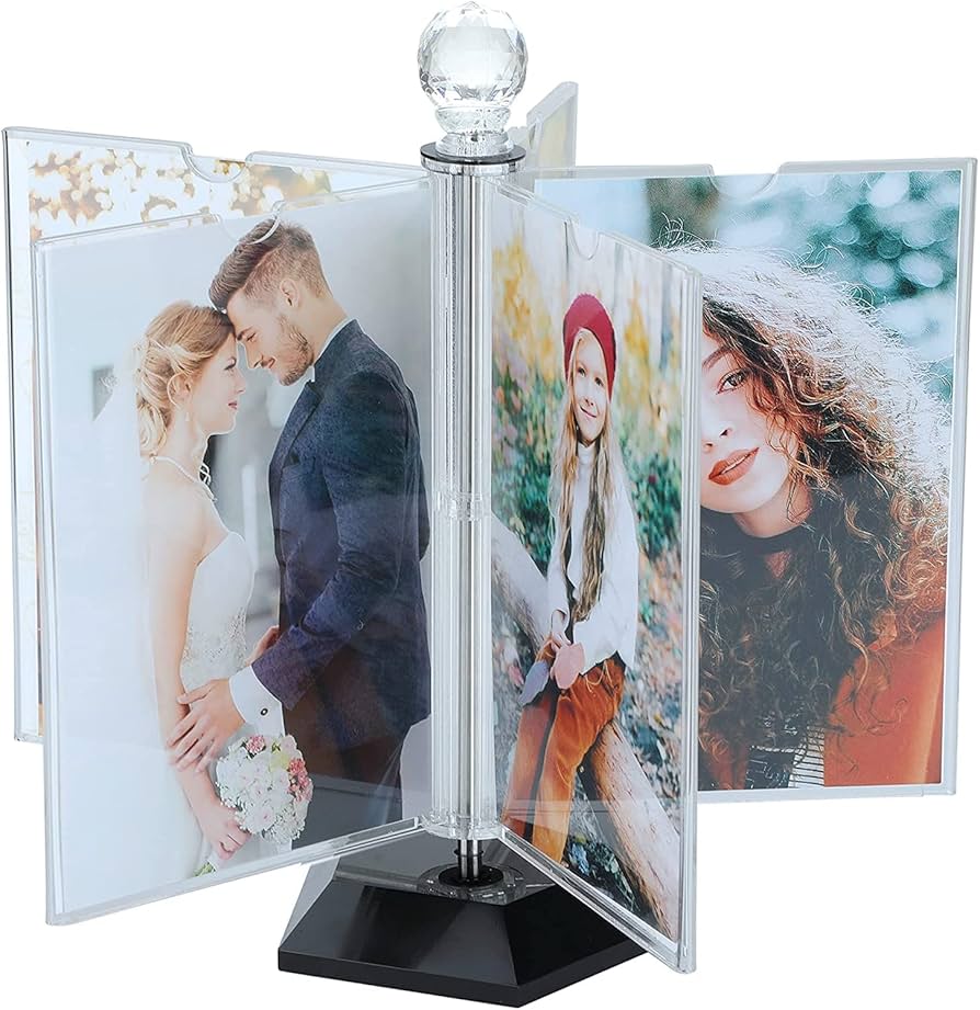 Amazon.co.jp: ZEEYUAN 回転可能 DIYフォトフレーム アクリル製 写真